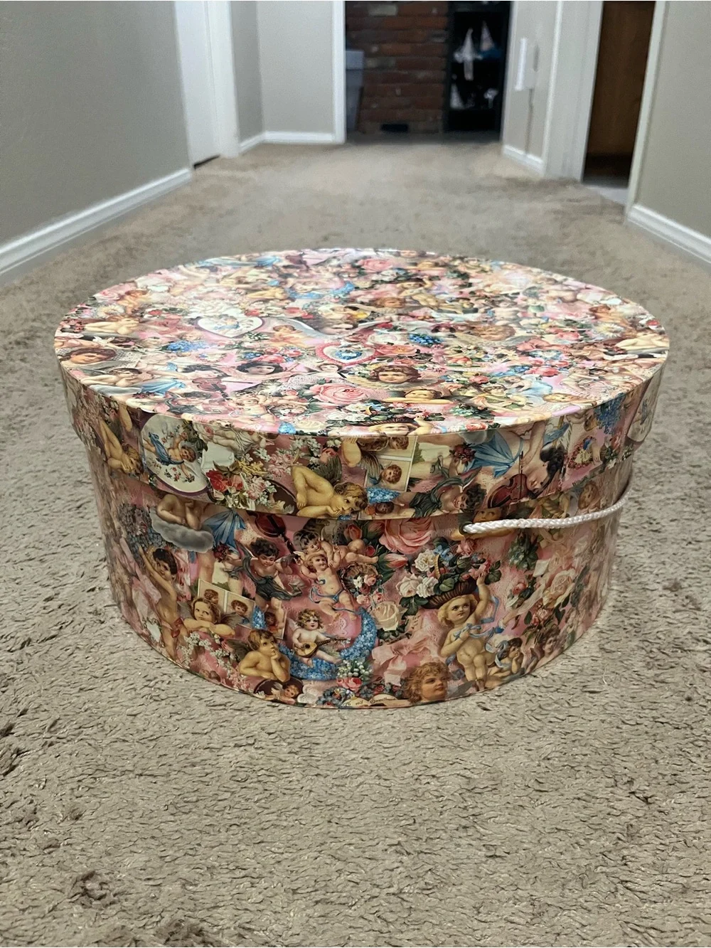 Victorian Cherub Decorative Hat Box